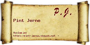 Pint Jerne névjegykártya